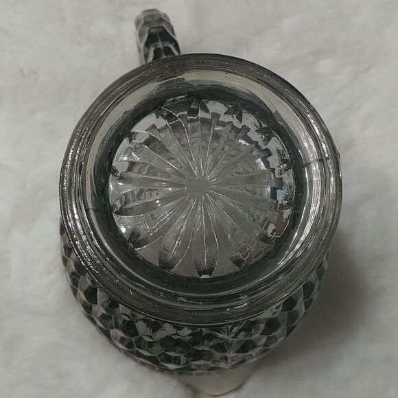 Vintage ANCHOR HOCKING WEXFORD GLASS Smoke Pressed Glass Diamond Pattern creamer - Picture 7 of 8